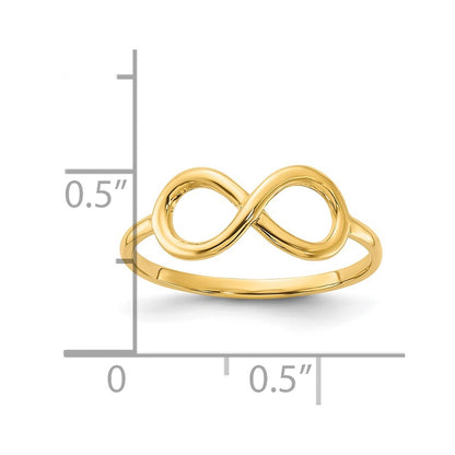 14K Yellow Gold Polished Infinity Ring