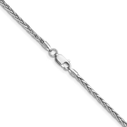 Sterling Silver Rhodium-plated 2.5mm Diamond-cut Square Spiga Chain Necklace