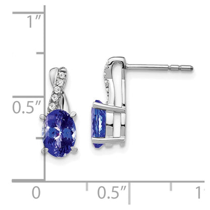 14k White Gold Tanzanite and Diamond Drop & Dangle Earrings