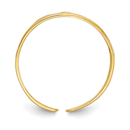 14k Yellow Gold Floral Toe Ring