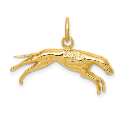 14k Yellow Gold Greyhound Charm Pendant