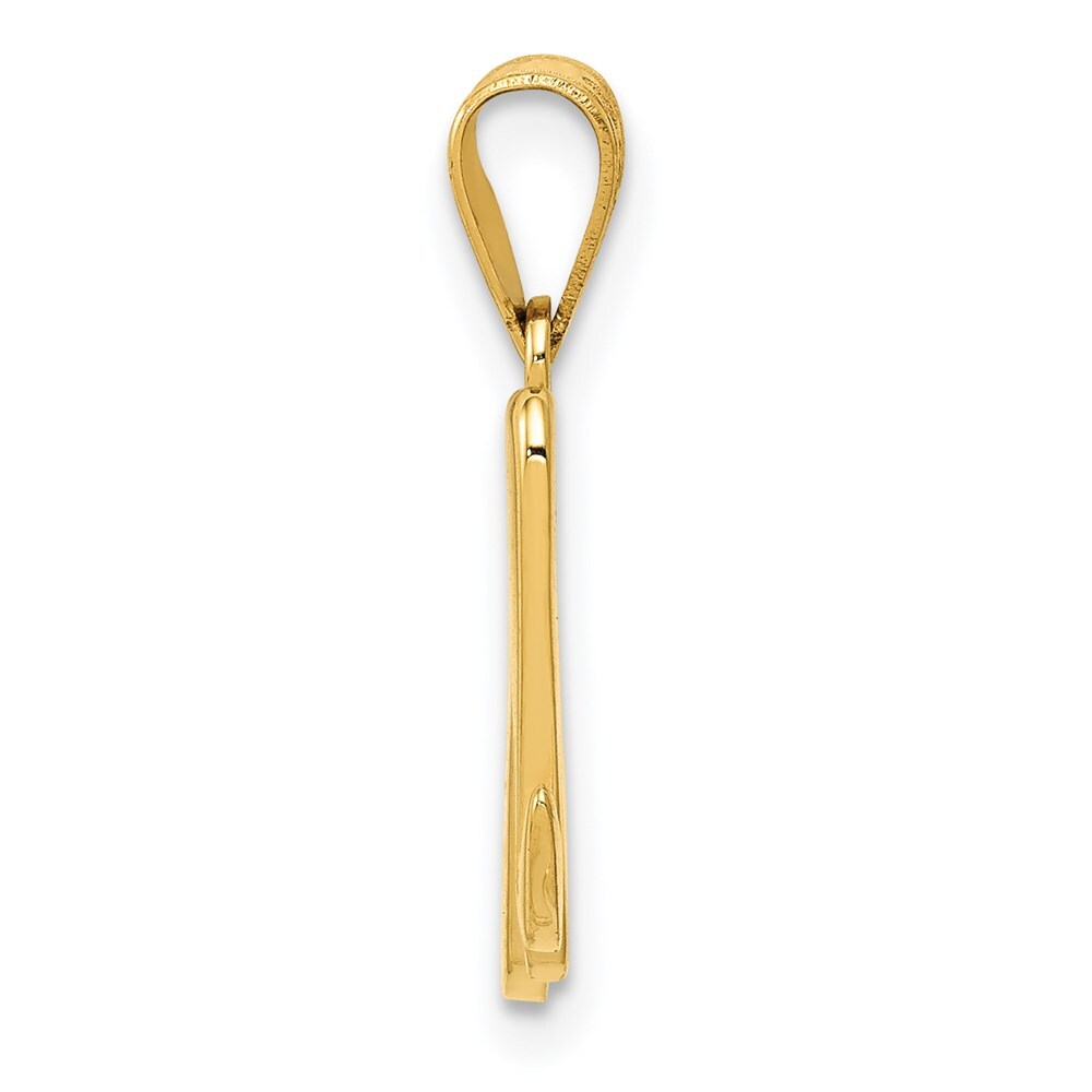 14k Yellow Gold Script Letter M Initial Pendant for Women