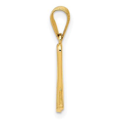 14k Yellow Gold Script Letter M Initial Pendant for Women