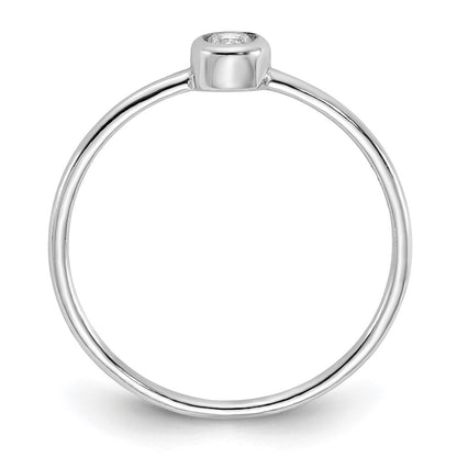 Sterling Silver Rhodium-plated Polished CZ Circle Ring