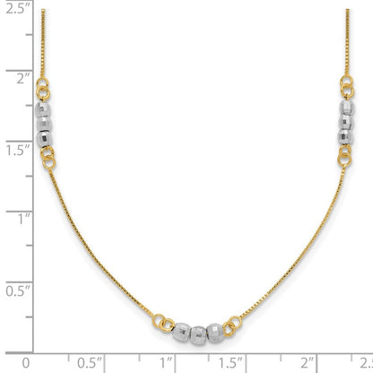 14K Two-tone Gold Mirror Beaded Necklace