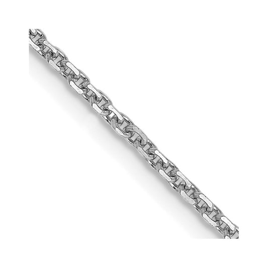 14K White Gold 20 inch 1.45mm Diamond-cut Cable Chain Necklace