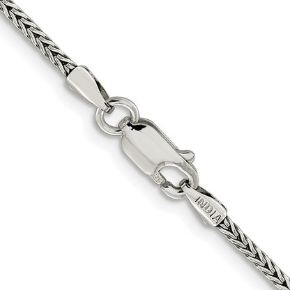 Sterling Silver Rhodium-plated 2mm Diamond-cut Round Franco Chain Necklace