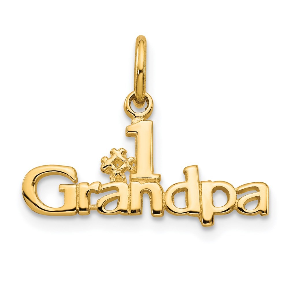 14k Yellow Gold #1 GRANDPA Charm