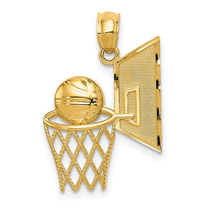 14k Yellow Gold Basketball Pendant for Women