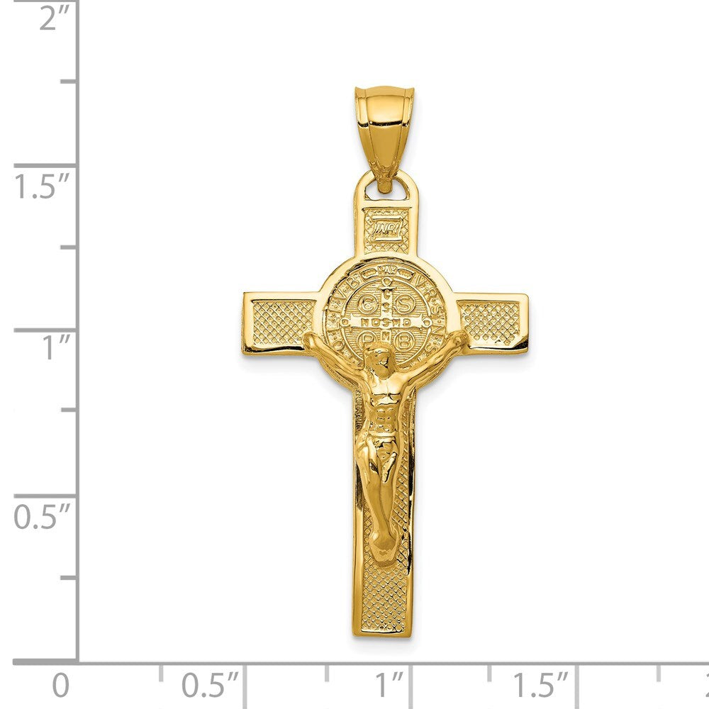 14k Yellow Gold San Benito 2-Sided Crucifix Pendant