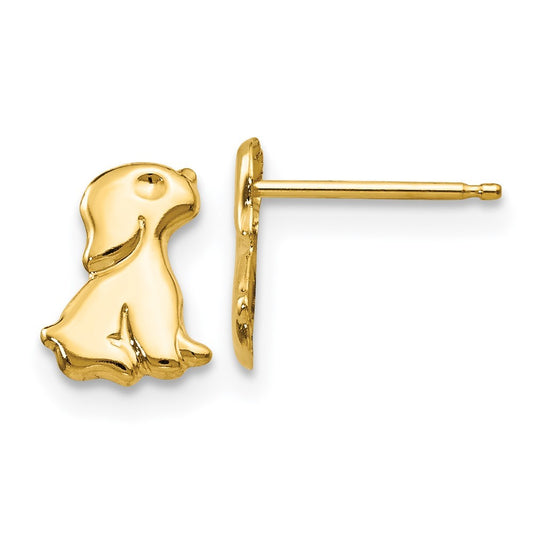14k Yellow Gold Madi K Sitting Dog Post Earrings