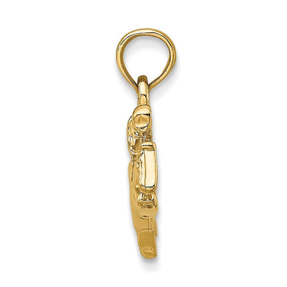 14k Yellow Gold Jockey on Jumping Horse Charm