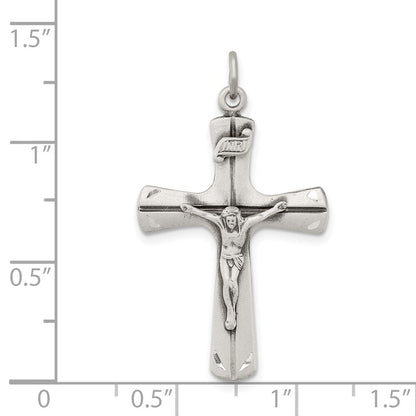 Sterling Silver Satin Antiqued Crucifix Pendant Holiday Gift for Women