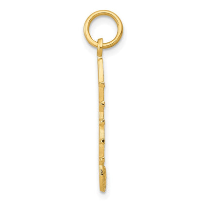 14k Yellow Gold Musical Staff Charm Pendant for Women