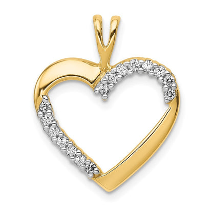 14k Yellow Gold 1/6ct. Diamond Heart Pendant for Women