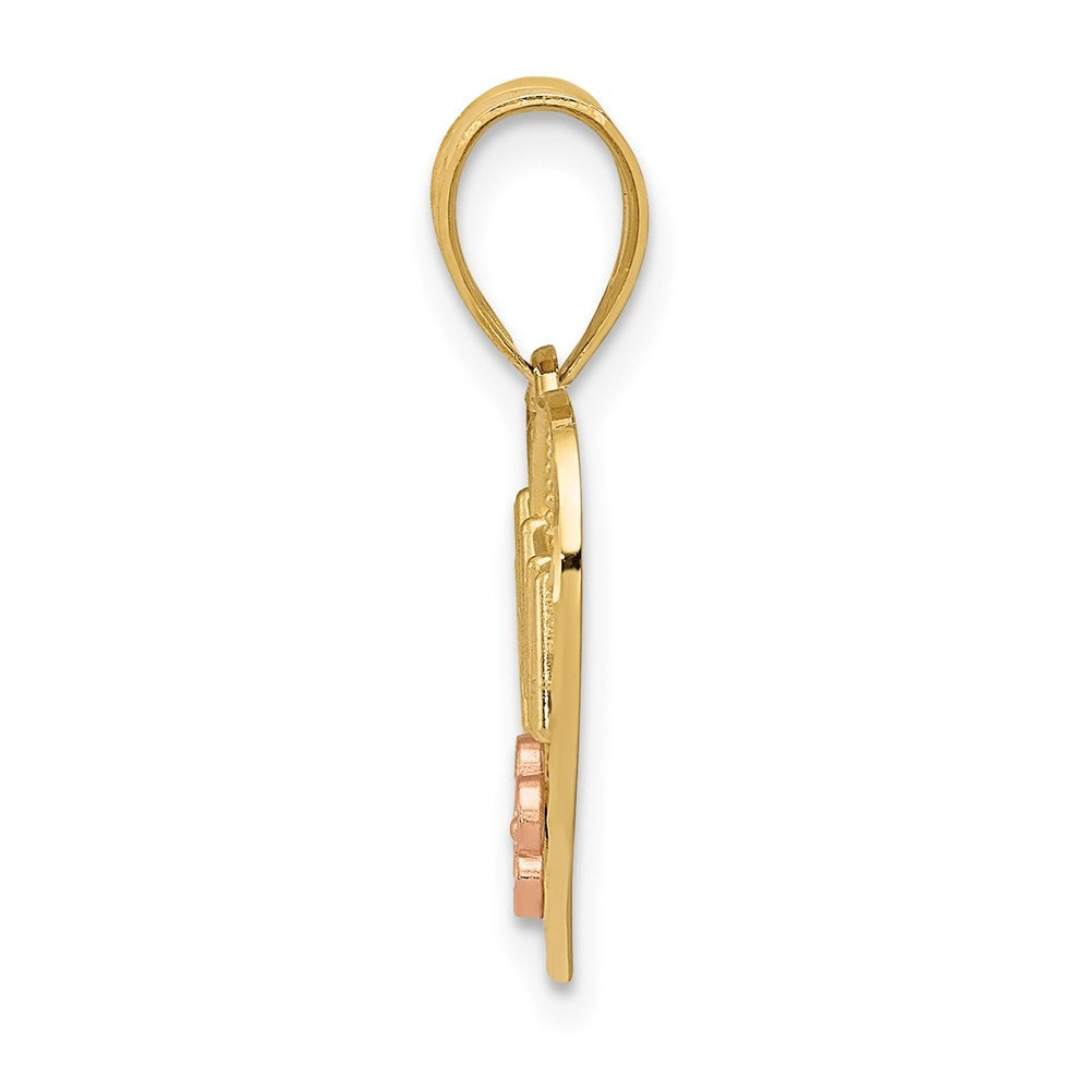 14k Two-tone Gold NANA Heart Pendant