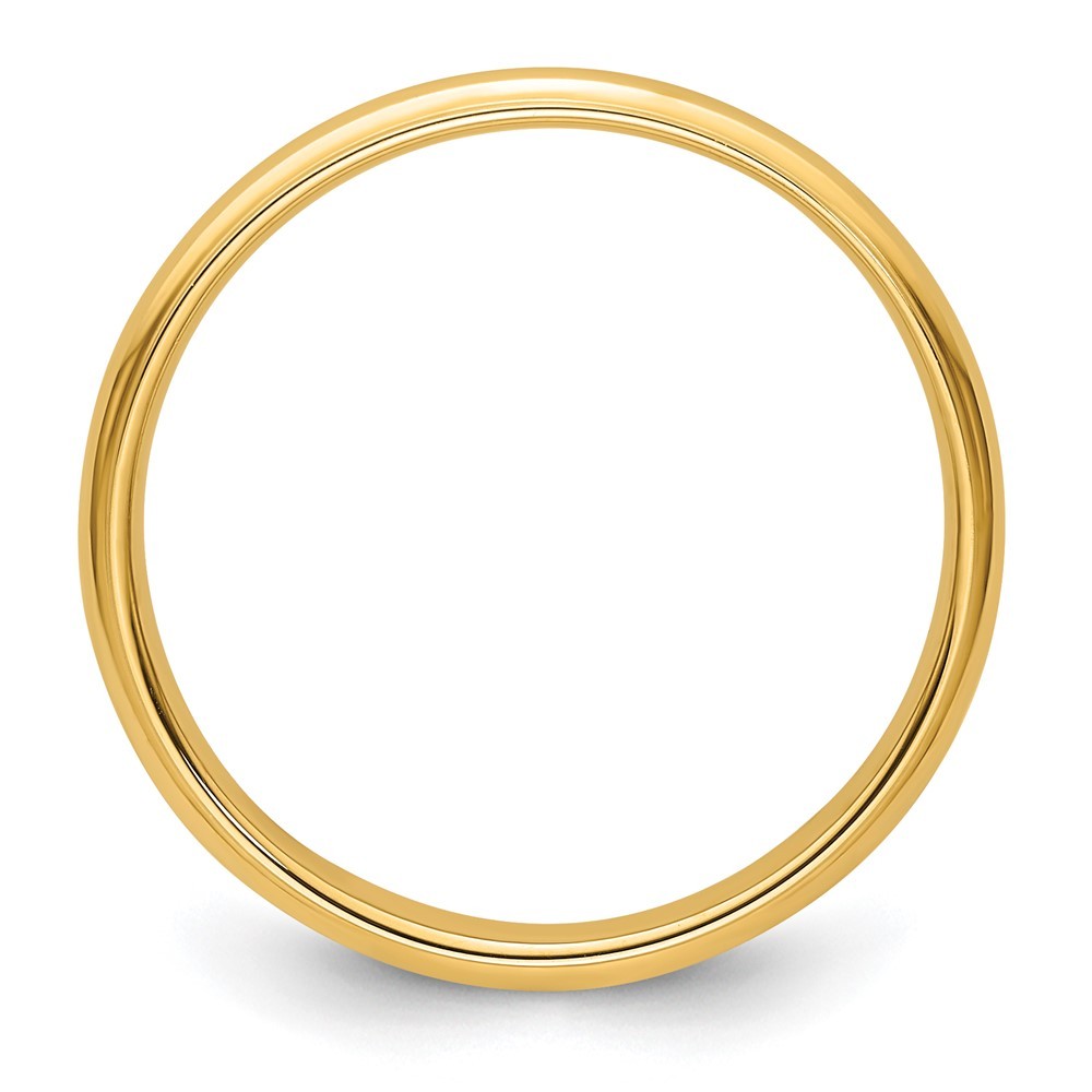 14k Yellow Gold 3mm Half Round with Edge Wedding Band Ring Size 7