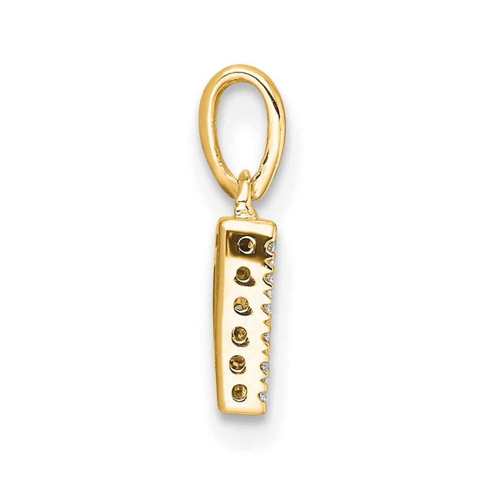 14k Yellow Gold  Diamond Letter D Initial with Bail Pendant
