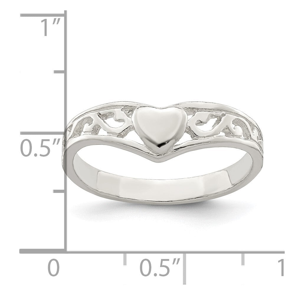 Sterling Silver Heart Ring Size 6