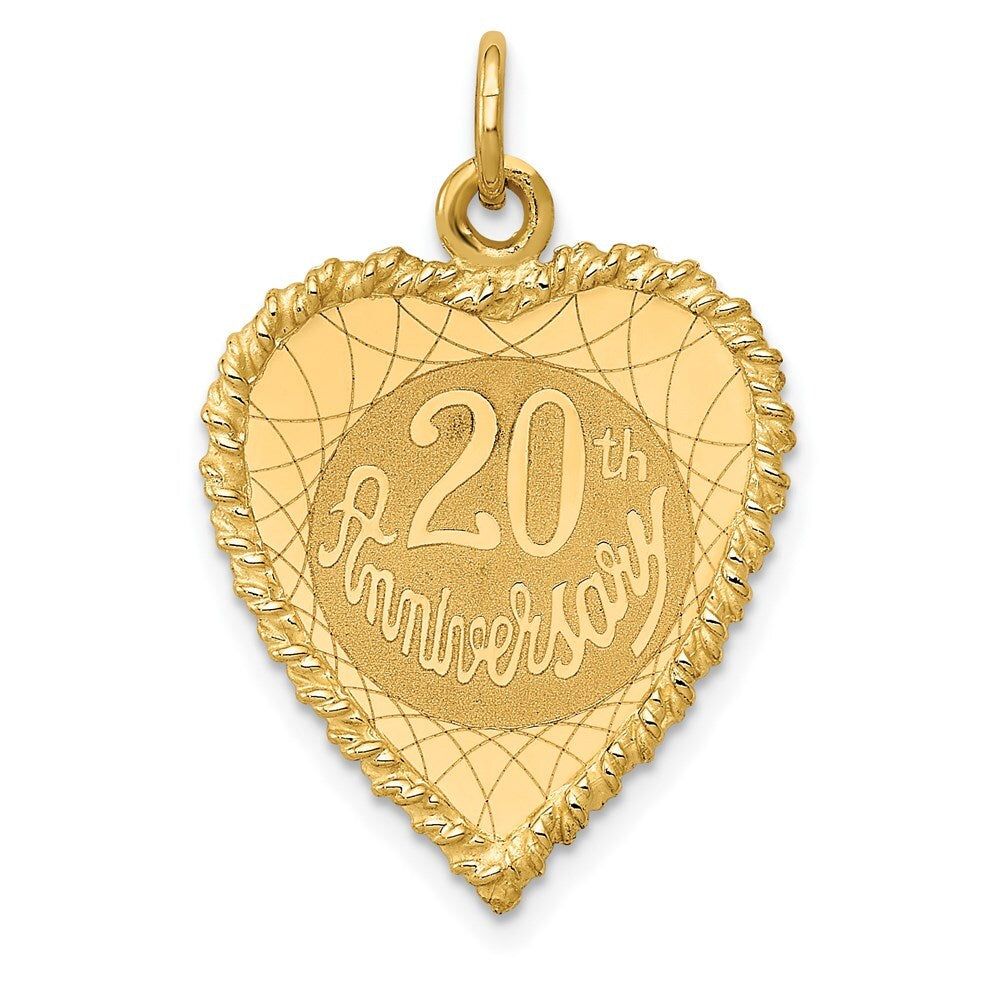 14k Yellow Gold Happy 20th ANNIVERSARY Charm