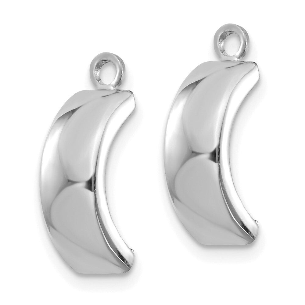14k White Gold Polished Earring Jackets Gift for Women