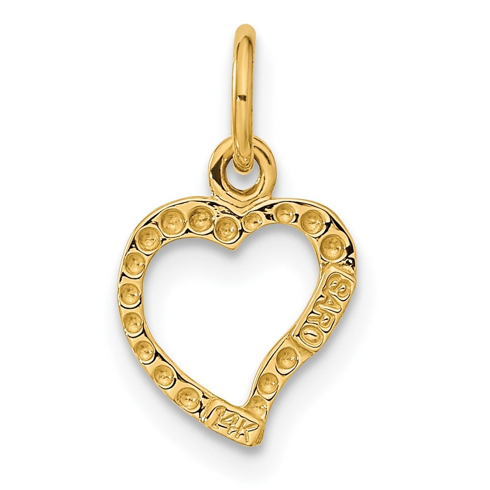 14k Yellow Gold Polished Curved Heart Pendant
