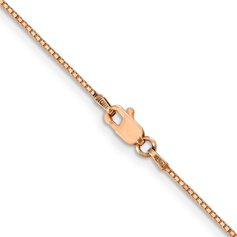 14K Rose Gold 24 inch .9mm Box Link Chain Necklace