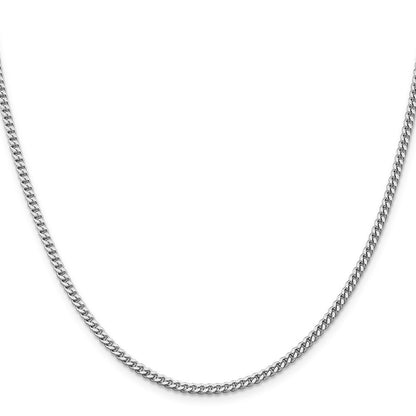 Sterling Silver Rhodium-plated 3mm Curb Chain Necklace