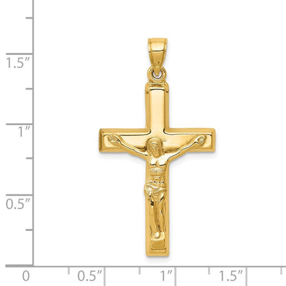 14k Yellow Gold Polished Crucifix Pendant
