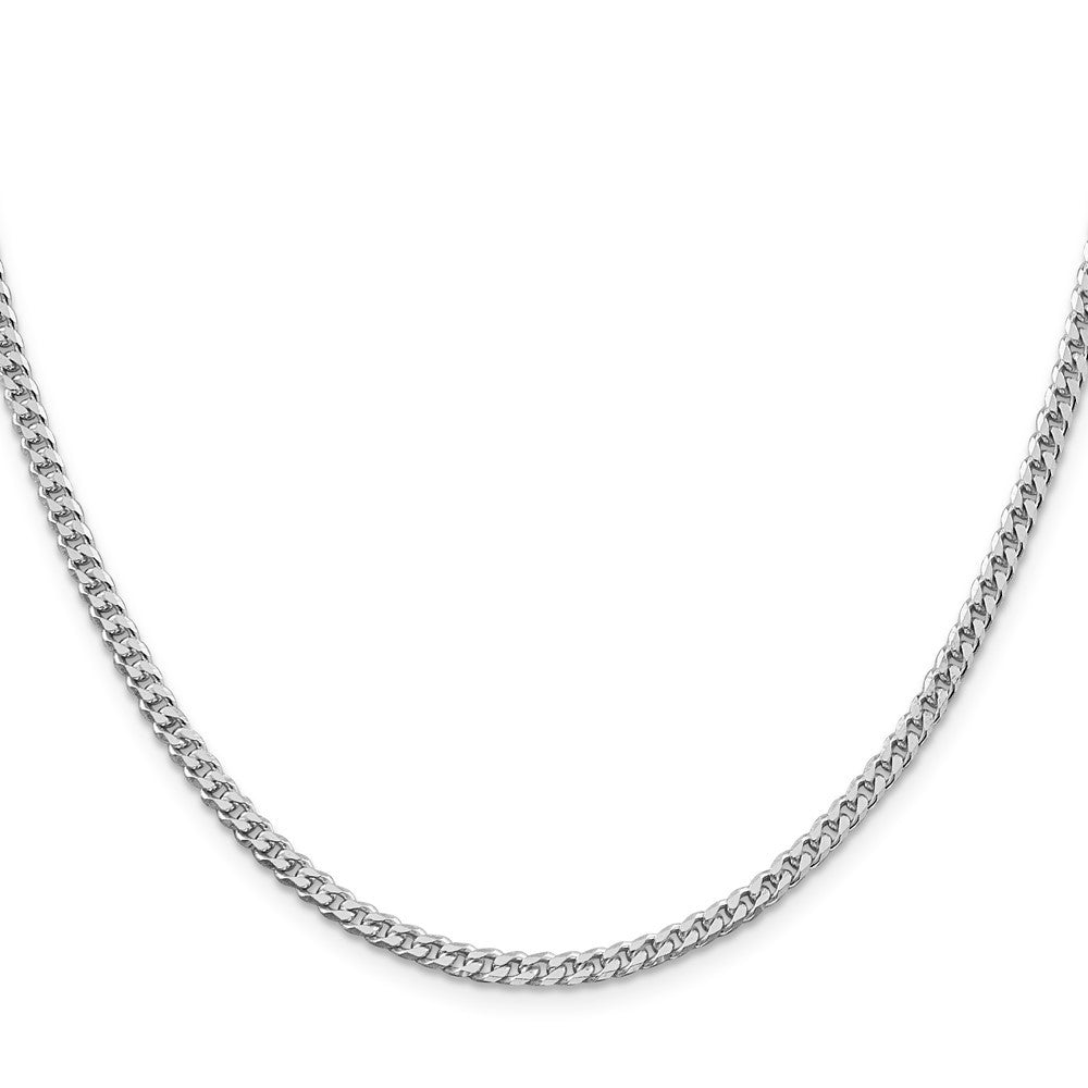 Sterling Silver Rhodium-plated Polished 3.15mm Curb Chain Necklace