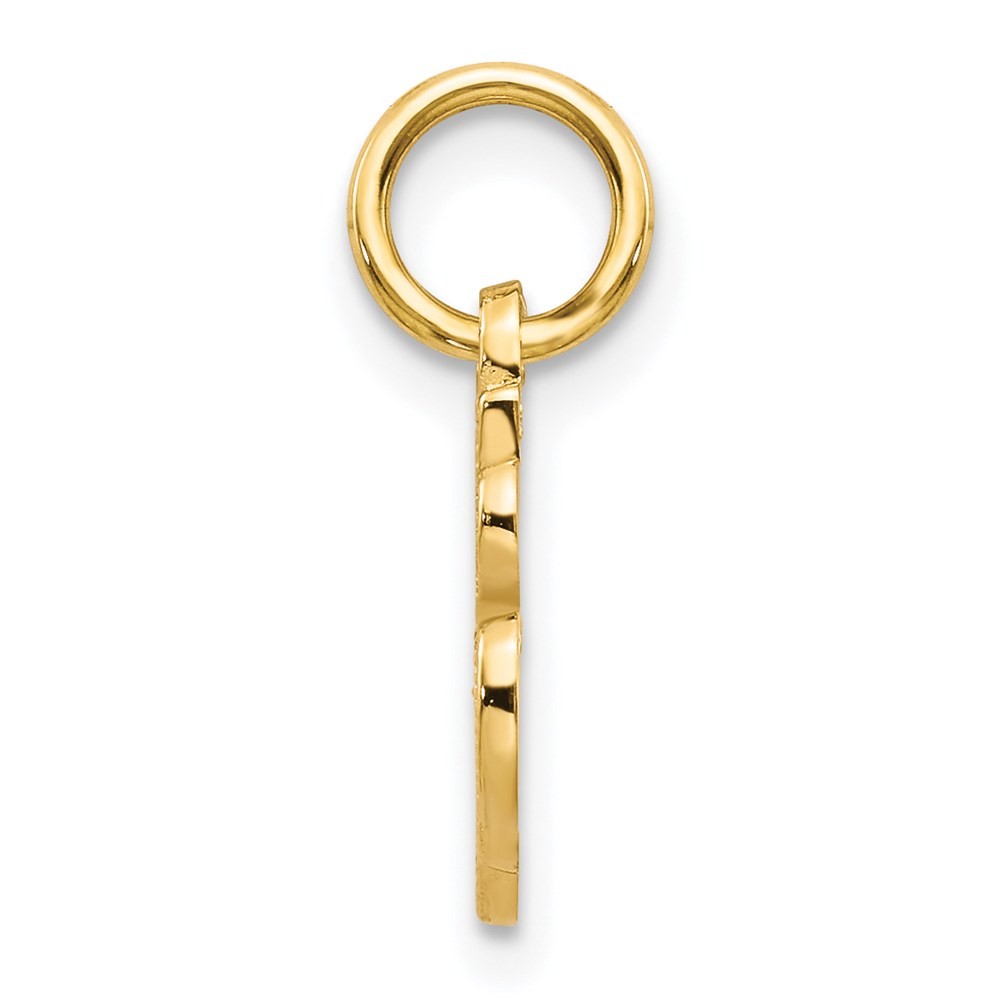14k Yellow Gold Script Letter A Initial Charm