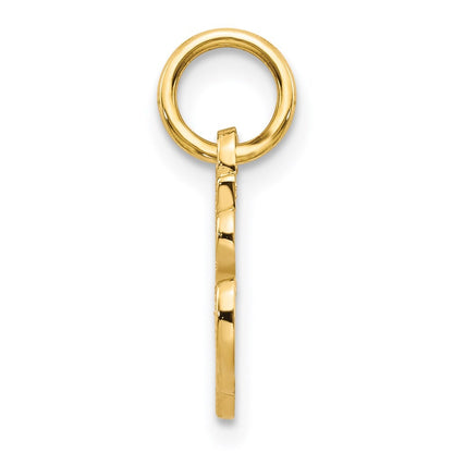14k Yellow Gold Script Letter A Initial Charm
