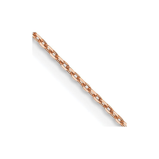 14K Rose Gold 18 inch .8mm Diamond-cut Cable Chain Necklace