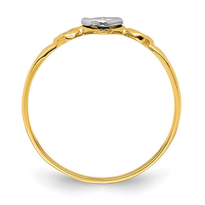 14K Two-tone Gold Gold Hearts Ring