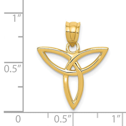 14k Yellow Gold Trinity Symbol Charm Pendant for Women