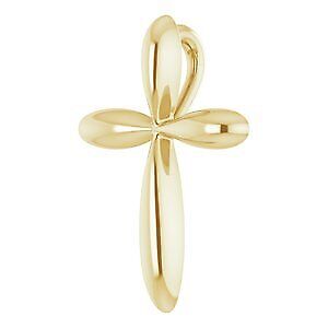 14k Yellow Gold 17x13 mm Cross 16-Pendant Necklace 18"