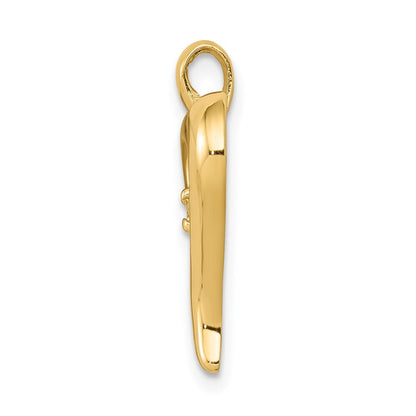 14k Yellow Gold Heart Pendant Mounting for Women