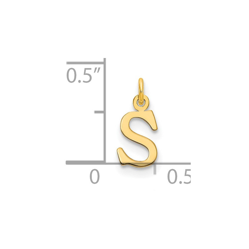 14k Yellow Gold Cutout Letter S Initial Pendant for Women