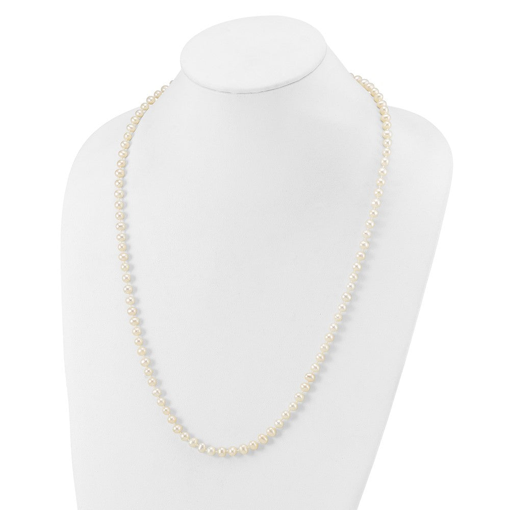 14k Yellow Gold 5-6mm White Freshwater Cultured Pearl 24 inch Necklace