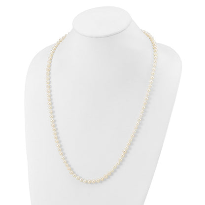 14k Yellow Gold 5-6mm White Freshwater Cultured Pearl 24 inch Necklace
