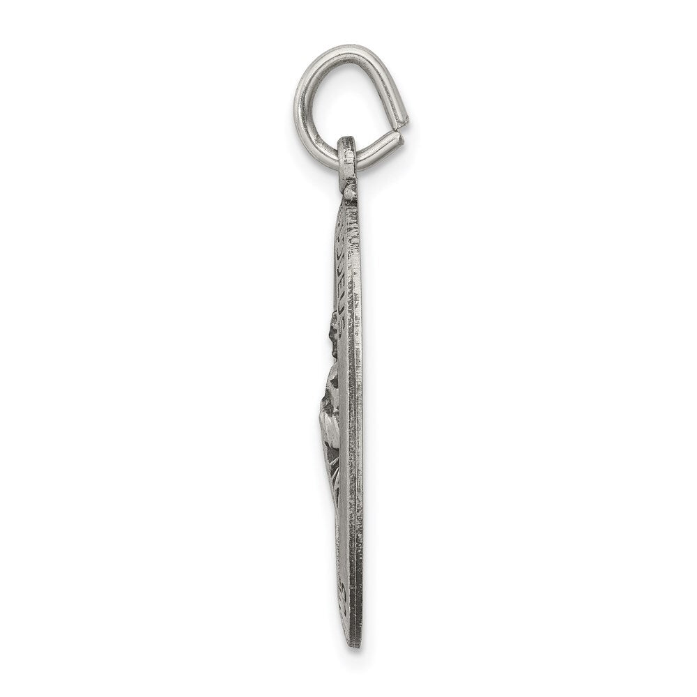Sterling Silver Antiqued Saint Jude Thaddeus Medal Pendant