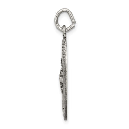 Sterling Silver Antiqued Saint Jude Thaddeus Medal Pendant