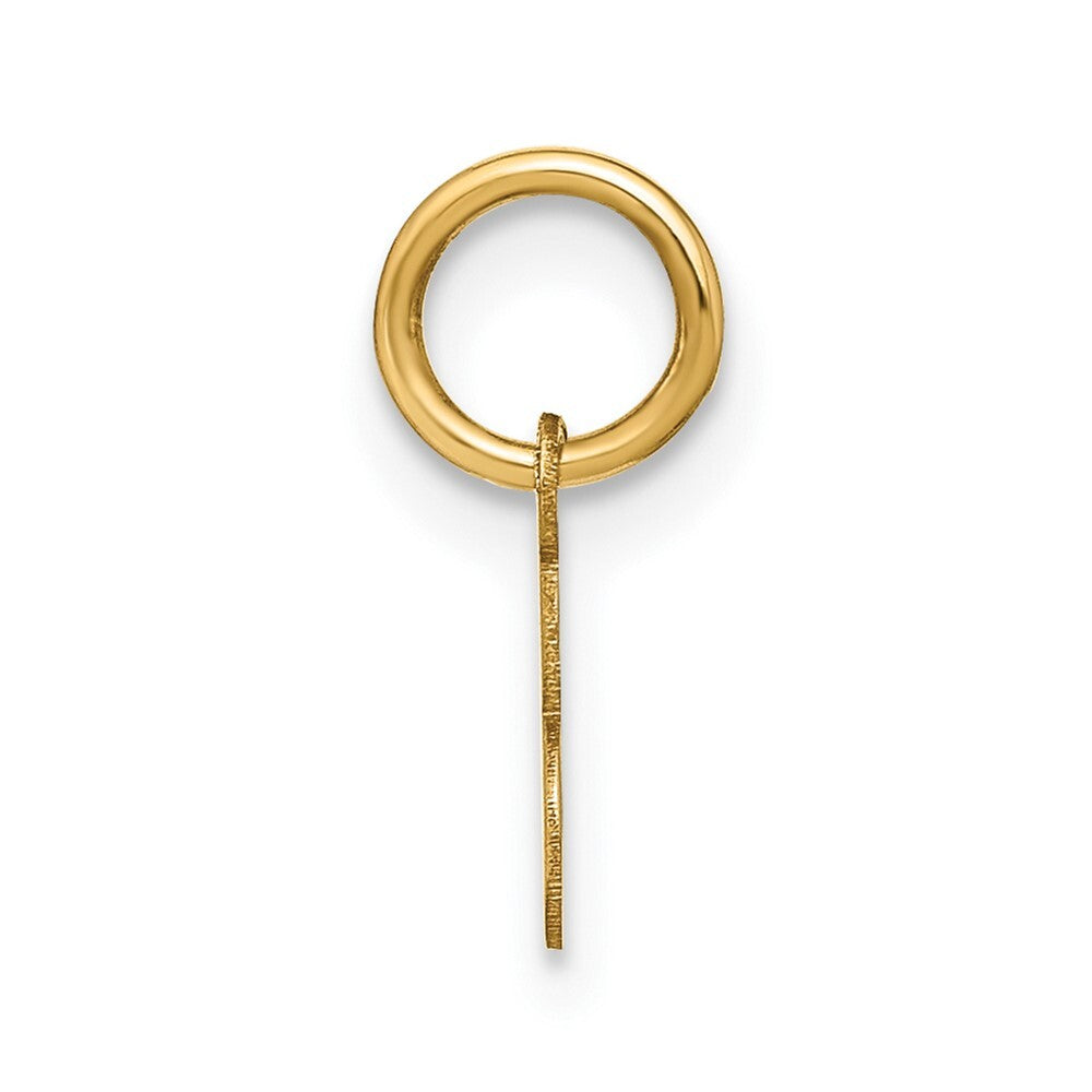 14k Yellow Gold Upper case Letter E Initial Charm Pendant for Women