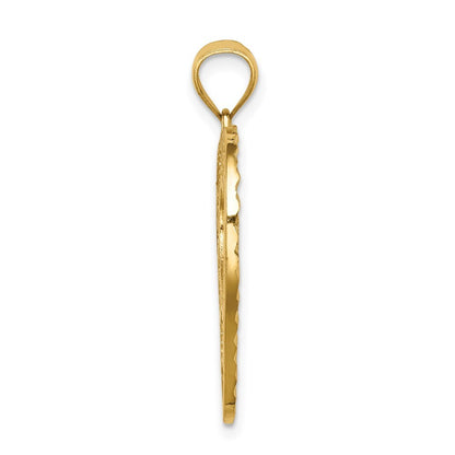 14k Yellow Gold Diamond-cut Heart Pendant for Women