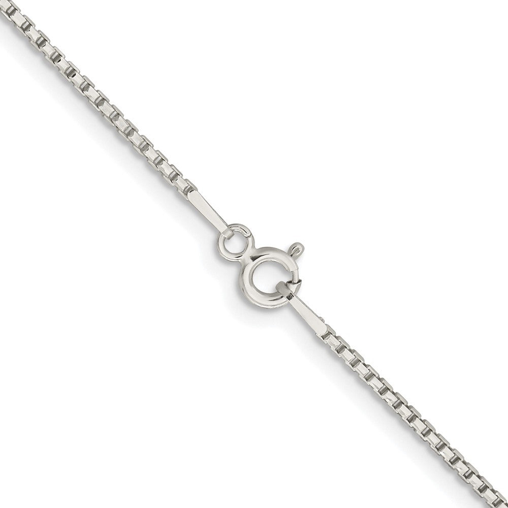 Sterling Silver Rhodium-plated 1.3mm Diamond-cut Round Box Chain 4in ext.