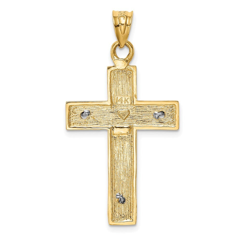 14k Two-tone Gold Crucifix Pendant for Women