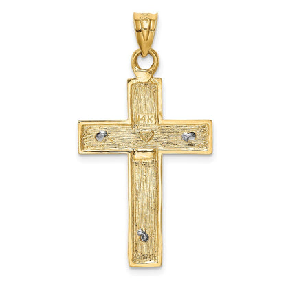 14k Two-tone Gold Crucifix Pendant for Women