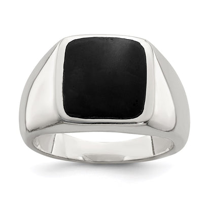 Sterling Silver Synthetic Onyx Ring Size 8
