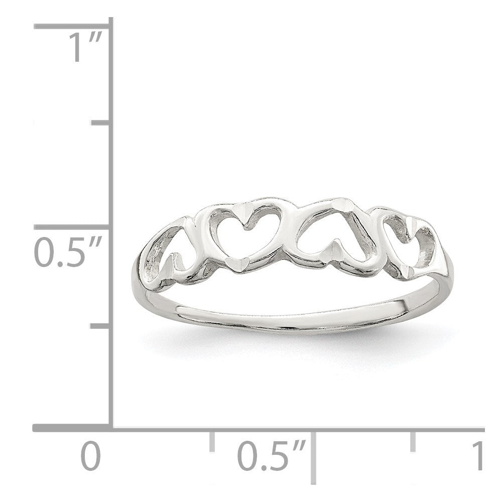 Sterling Silver Heart Ring Size 8