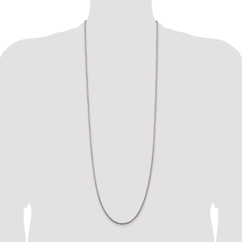 Sterling Silver 2.25mm Diamond-cut Rope Chain